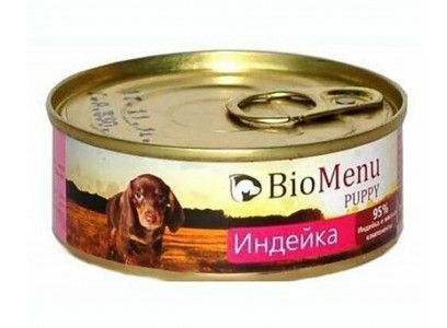 Консервы Biomenu (Биоменю) Для Щенков Индейка 95%-Мяса Puppy 100г (1*24) 73940