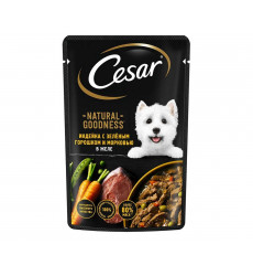 Влажный Корм Cesar (Цезарь) Для Собак Индейка, Горох и Морковь в  Желе 80г (1*28)