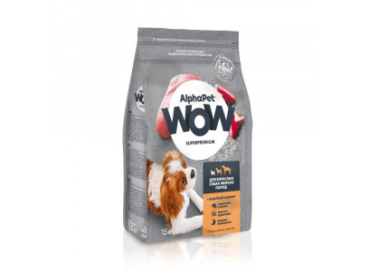 Сухой Корм Alphapet (Альфапет) Wow Сухой Для Собак Мелких Пород Индейка и Рис 1,5кг 51058 