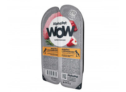 Консервы Alphapet (Альфапет) Wow Для Щенков Индейка и Потрошки Ломтики в Соусе 100г 52369 
