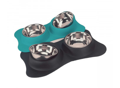 Подставка Dogman (Догман) Миски №1 2*0,22л Кость На Резиновом Коврике 