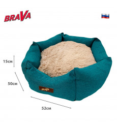 Лежанка Для Кошек и Собак Мелких Пород Brava (Брава) Шестиугольная 50*52*15см 10674 Изумруд