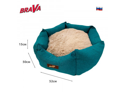 Лежанка Для Кошек и Собак Мелких Пород Brava (Брава) Шестиугольная 50*52*15см 10674 Изумруд 