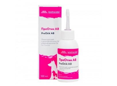 Преотик Ав Лосьон Для Ушей Для Кошек и Собак 100мл 