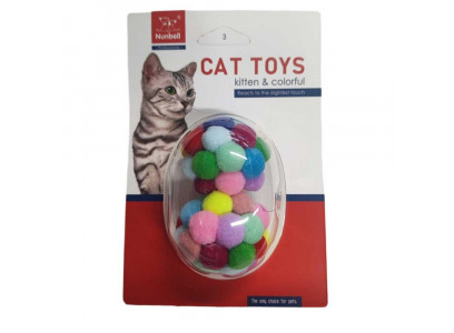 Игрушка-Погремушка Nunbell (Нанбелл) Для Кошек Мячик 2шт 10922-8448 5см Штрих-код: 4680466185242