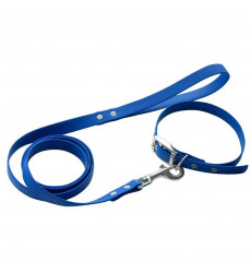 Комплект Зооник 13650-03 Поводок 1,5м*20мм+Ошейник 38-50см*20мм Из Биотана Синий 