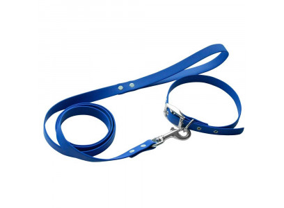 Комплект Зооник 13650-03 Поводок 1,5м*20мм+Ошейник 38-50см*20мм Из Биотана Синий 