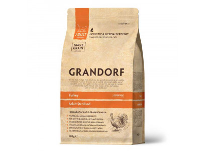 Сухой Корм Grandorf (Грэндорф) Cat Sterilised Turkey Для Стерилизованных Кошек  Индейка 400г 1317 