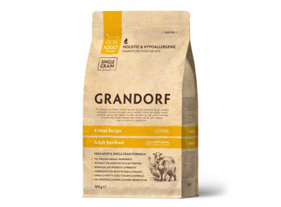 Сухой Корм Grandorf (грэндорф) Cat Probiotic Sterilised 4meat Для Стерилизованных Кошек 4-Мяса 400г 1294 