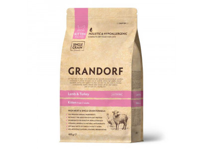 Сухой Корм Grandorf (Грэндорф) Kitten Lamb&Turkey Для Котят Ягненок и Индейка 400г 1195 