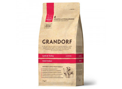 Сухой Корм Grandorf (Грэндорф) Cat Indoor Lamb&Turkey Для Домашних Кошек Ягненок и Индейка 2кг 1225 
