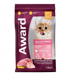 Сухой Корм Award (Эвард) Healthy Growth Для Котят Индейка и Курица 1,5кг