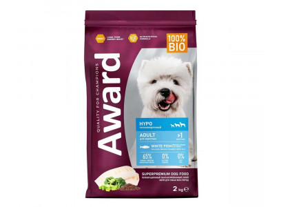 Сухой Корм Award (Эвард) Гипоаллергенный Для Собак Белая Рыба и Брокколи Hypo 2кг 