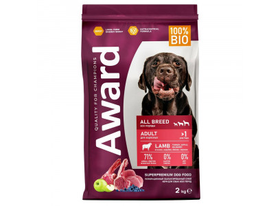 Сухой Корм Award (Эвард) Для Собак Ягненок и Индейка 2кг 
