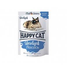 Влажный Корм Happy Cat (Хэппи Кэт) Для Стерилизованных Кошек Лосось Кусочки в Желе 85г 7504219