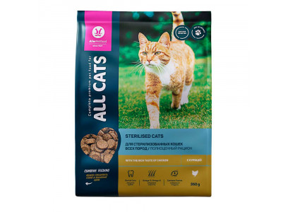 Сухой Корм All Cats (Олл Кэтс) Для Стерилизованных Кошек Курица 350г (1*18) 
