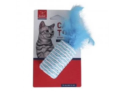 Игрушка-Погремушка Nunbell (Нанбелл) Для Кошек Бочонок с Пером 10922-8761 7*4см Сизаль