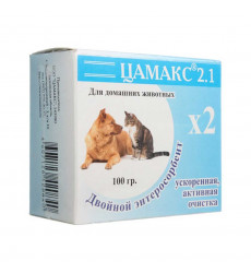 Цамакс 2.1 Витамины Двойной Энтеросорбент с Серой Для Домашних Животных 100г 