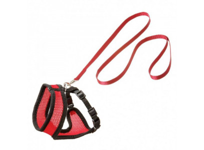 Комплект Flamingo (Фламинго) Шлейка+Поводок Harms Для Кошек 120см/15мм Fl1031369 Красный/Черный 