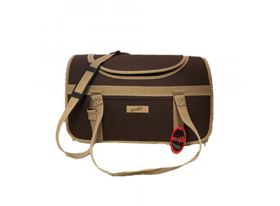 Сумка Для Кошек и Собак Мелких Пород Brava (Брава) с Люком Комфорт 46*26*29 10604 Коричнево-Бежевая 