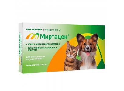Миртацен Таблетки Для Восстановления Аппетита у Собак Мелких Пород и Кошек 1,88мг 30таб Apicenna 