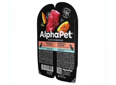 Консервы Alphapet (Альфапет) Superpremium Для Собак Телятина и Тыква в Соусе 51904