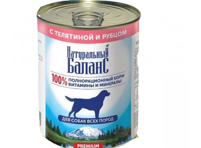 Консервы Натуральный Баланс Для Собак Телятина И Рубец  (1*12) 