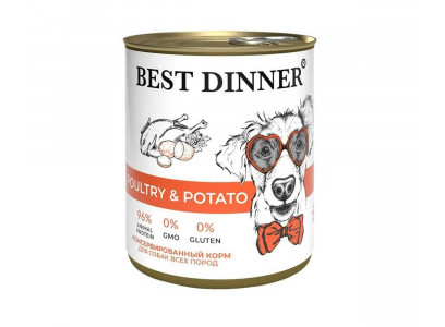 Консервы Best Dinner (Бест Диннер) Для Щенков и Собак  Птица и Картофель  850г 74103 