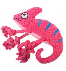 Игрушка Mr.Kranch (Мистер Кранч) Для Собак Хамелеон Плюшевый с Канатиками и Пищалкой 26см Розовая 