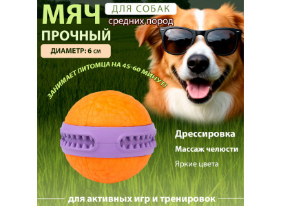 Игрушка Mr.Kranch (Мистер Кранч) Для Собак Мяч Зубастик 6см Фиолетовая  