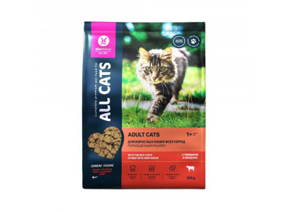 Сухой Корм All Cats (Олл Кэтс) Для Кошек Говядина и Овощи 350г 