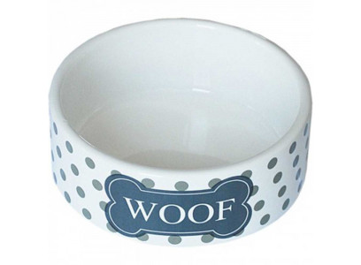 Миска №1Керамическая Woof 440мл 12,5*5см Бело-Черная  Мкр1221
