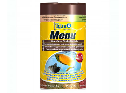 Корм Для Рыб Tetra (Тетра) Min Menu Мелкие Хлопья 4 Вида 100мл 767386 