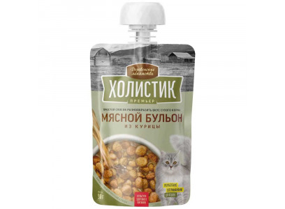 Лакомство Деревенские Лакомства Холистик Для Кошек Мясной Бульон Из Курицы 90г Премьер 79842262 