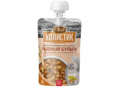 Лакомство Деревенские Лакомства Холистик Для Кошек Рыбный Бульон Тунец и Креветка 90г Премьер 79842255 