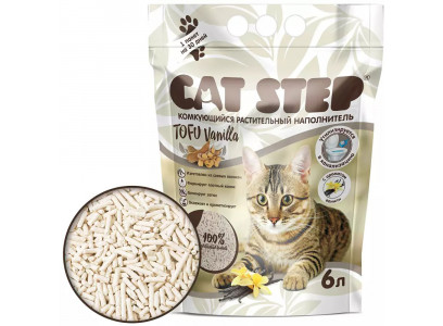 Наполнитель Для Кошачьего Туалета Cat Step (Кэт Степ) Tofu Vanilla Комкующийся Растительный 6л 20333031 