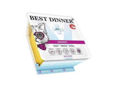 Влажный Корм Best Dinner (Бест Диннер) Vet Profi Urinary Для Кошек Для Растворения Струвитных Камней и Профилактики Струвитного Уролитиаза Паштет с Ягненком 100г 7462 
