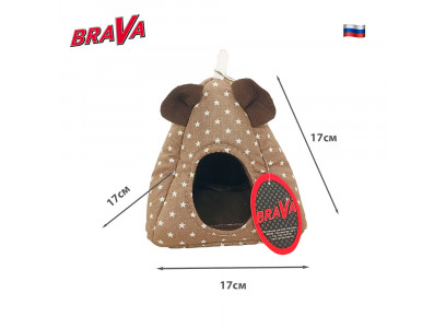 Домик Для Грызунов Brava (Брава) Вигвам  с Ушками Подвесной 17*17*17см 10726 