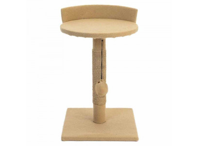 Когтеточка Дарэленд Цап-Царап Столбик с Лежанкой Средняя 35*35*55см Мех, Джут  81052д  