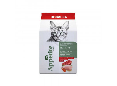 Сухой Корм AmeAppetite (АмАппетит) Advanced Для Кошек Говядина, Курица и Томаты 1,5кг 