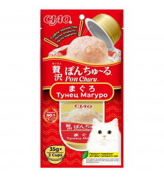 Влажный Корм Inaba (Инаба) Ciao Pon Churu Для Кошек 35г*2шт Суфле-Лакомство Тунец Магуро 