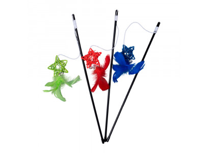 Игрушка-Дразнилка Для Кошек Wogy (Воги) Звезда 6см с Колокольчиком На Палочке 2024-2622 