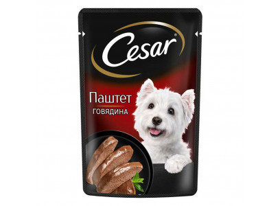 Влажный Корм Cesar (Цезарь) Для Собак Говядина Паштет 80г (1*28) 