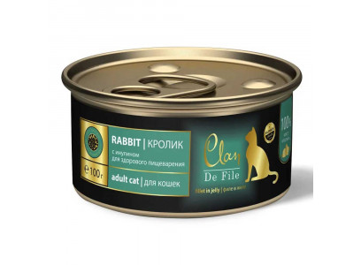 Консервы Clan (Клэн) De File Для Кошек Кролик 100г, Шоу-Бокс 16 Шт  