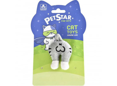 Игрушка Pet Star (Пет Стар) Для Кошек 4.7*7.7см Попка Кота с Мятой, Серо-Черная, Плюшевая 
