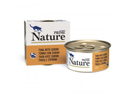 Консервы Prime (Прайм) Nature Для Кошек Тунец и Сурими в Желе 85гр  