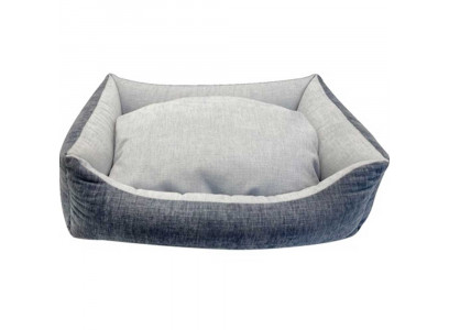 Лежанка Saival (Сайвэл) Прямоугольная Данхилл №1, 45*30*10см, Синий и Голубой, Мебельный Велюр,