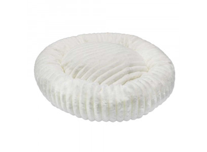 Лежанка Круглая Ватрушка, S, 48*48*10см, Белый, Мех Игольчатый