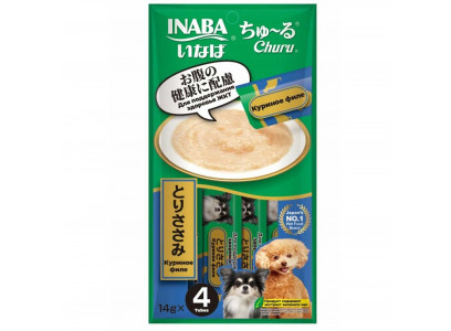 Лакомство Inaba (Инаба) Churu 14г*4г Пюре Куриное Филе Для Поддержания Здоровья ЖКТ Для Собак(Уп48)Rud105 139.3399 
