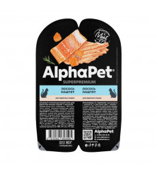 Влажный Корм Alphapet (Альфапет) Superpremium Для Кошек Паштет Лосось 80г 53595